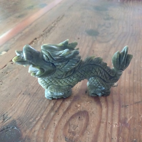 Chinese carved green dragon - chinese,