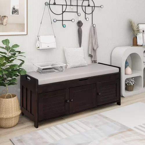 Espresso entryway storage - entryway,