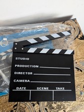 Clapperboard Movie Wood Chalk Board Slate Traditional 30 x 26cm