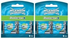 Wilkinson Sword Protector 3 Razor Blades 16 Pack Mens Shaving Genuine