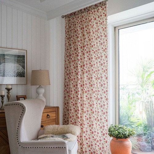 Vintage floral cotton linen - floral, cotton-linen