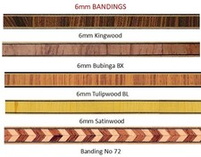 6mm wide wood Inlay Banding, Finishing Inlay Strip, Wood Veneer Borders