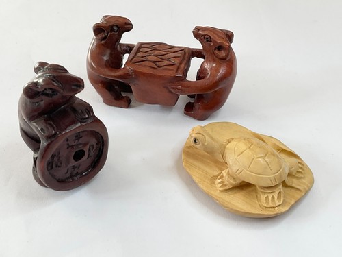 Japanese hand carved wood