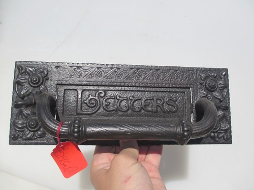 Huge victorian iron letterbox - iron,