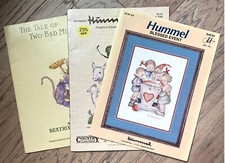 Lot of 3 Tale Two Bad Mice Beatrix Potter +2 HUMMELS Counted Cross Stitch