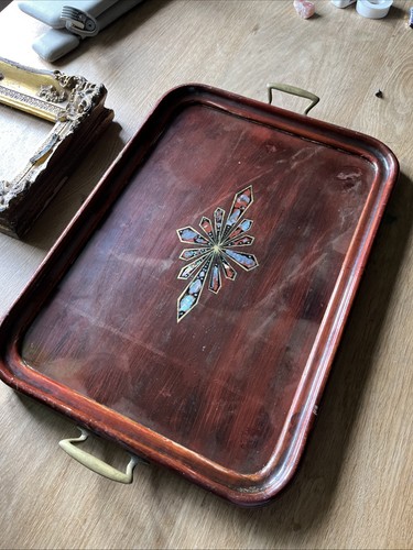 Antique tray with - antique,