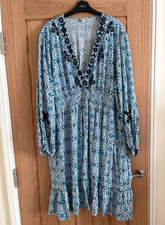 Monsoon White with Blue Print