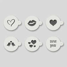 Valentines day coffee stencils