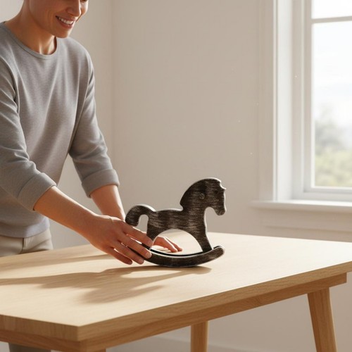 Wooden rocking horse figurine - horse,