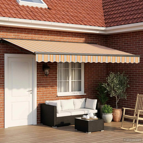 Manual awning frame - frame, leds