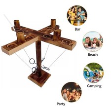 Wooden Hook and Ring Toss Battle – Tabletop Party Drinking Game for Adults UK