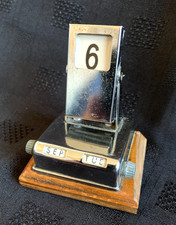 Vintage Desk Top Perpetual Day Date Mechanical Tumbling Calendar