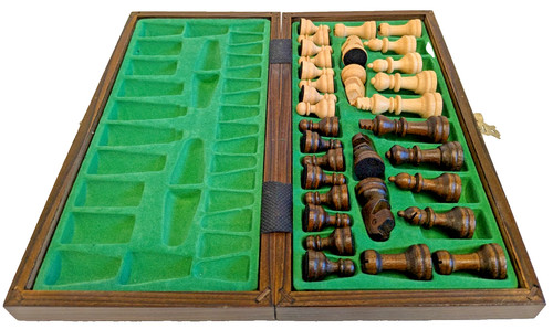 Chess wooden set folding - chess,