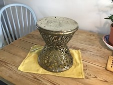 Vintage Brass Drum Drink Table