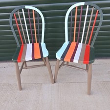Pair Of Vintage Bright Painted