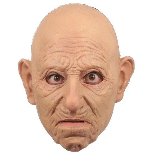 Bald old man chinless - bald,