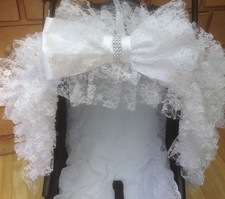 PRAM/PUSHCHAIR WHITE FRILLY