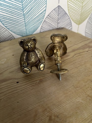 Pair brass teddy bear - pair,