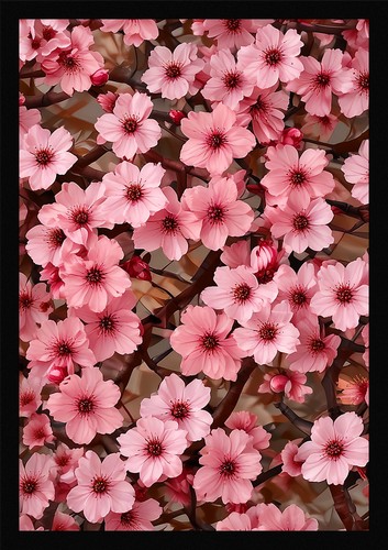 Vibrant cherry blossom framed - blossom,