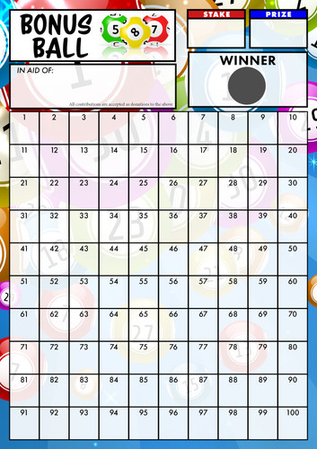 Bonus ball fundraising scratch - bonus,