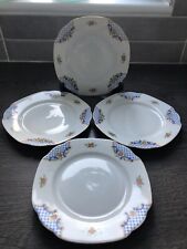 Vintage Moritz Zolekauer Czechoslovakia Floral Bone China Tea Plates set of 4