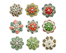 Ceramic Door Knobs Hand Painted Multicoloured Flower Assorted Cupboards Drawers