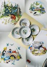 ? Set 5 Winterling Bavaria Ceramic plates Cinderella Snow White 60s Vintage✈️UE