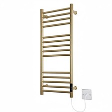 Belfast Dry Electric Heated Towel Rail – Brushed Brass Finish, 720mm Height