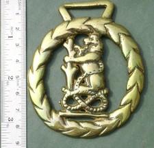Horse Brass: Bear & Ragged Staff on Stafford Knot, Free P&P, Warwick