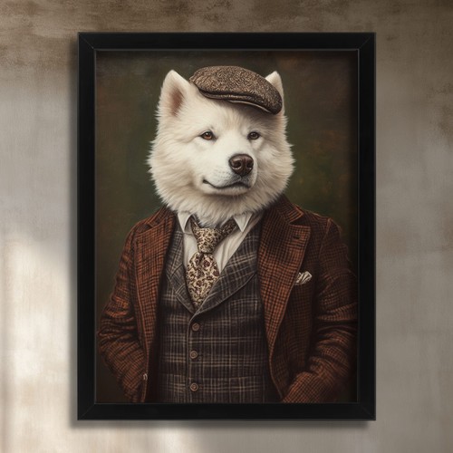 Gentleman dog white akita - dog,
