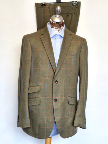 Windowpane check green country - windowpane,