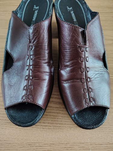Brown leather slipon shoes - leather,