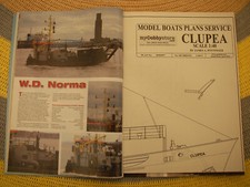 Model Boats plan of MV Clupea a fishery research vessel with original Magazine A