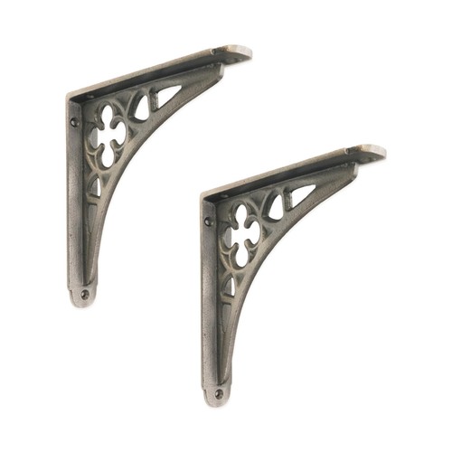 Shelf bracket pair pewter - shelf, of