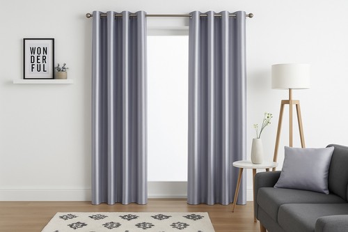 Faux silk curtains eyelet - faux,