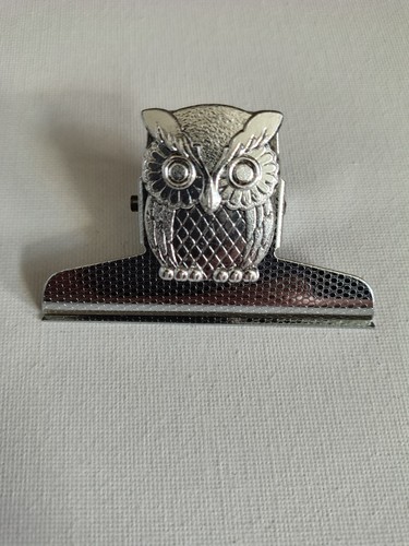 Vintage owl chrome metal paper - vintage,