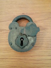 Antique Iron Padlock Mid To