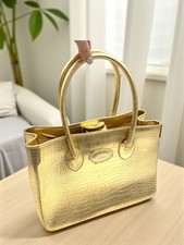 Tod's Bag Shoulder Bag Top Handle Gold Handbag Christmas RARE