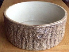 Vintage Moira Pottery Hillstonia Large Round Rustic Bulb Planter Retro Stoneware