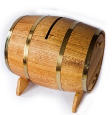 Wooden wedding post box  - Oak barrel wedding card box 