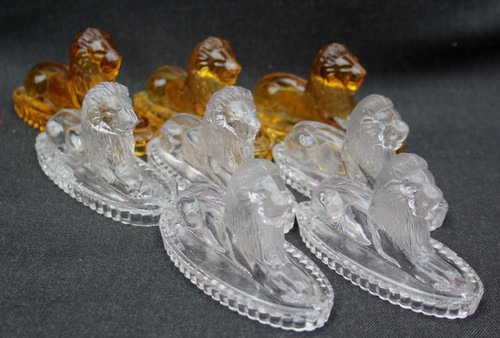 Victorian glass lions - victorian,