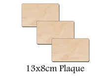 Wooden Rectangle Shape 13x8cm Craft Blank Birch Plywood Plaque Sign Pyrography