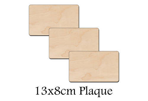 Wooden rectangle shape 13x8cm - wooden,
