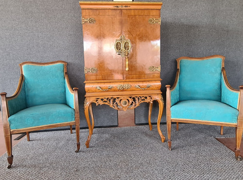 20th century burr walnut queen - 20th,