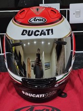  RARE Arai Ducati RX-7 Corsair Drudi Performance helmet in Red Black and White