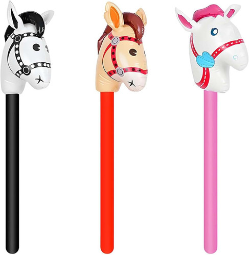 Pcs inflatable horse - 3, stick