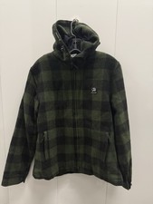 Swanndri Hudson Wool Hooded Jacket Green/Black Check 100% NZ Wool Men’s Large