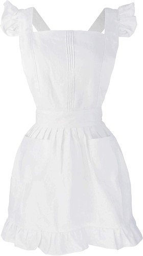 Retro adjustable ruffle apron - retro,