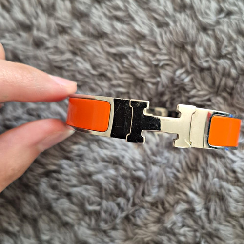 Hermès silver tone - silver, orange