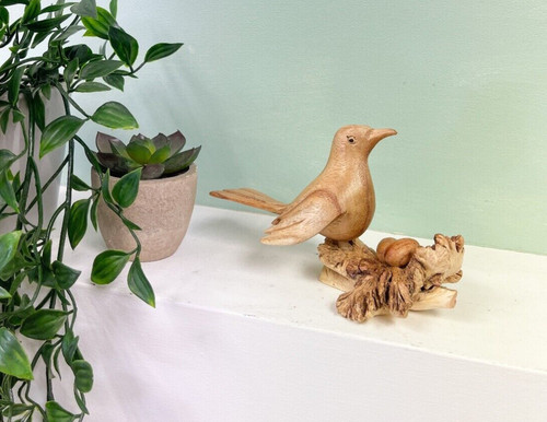Wooden bird ornament - wooden,